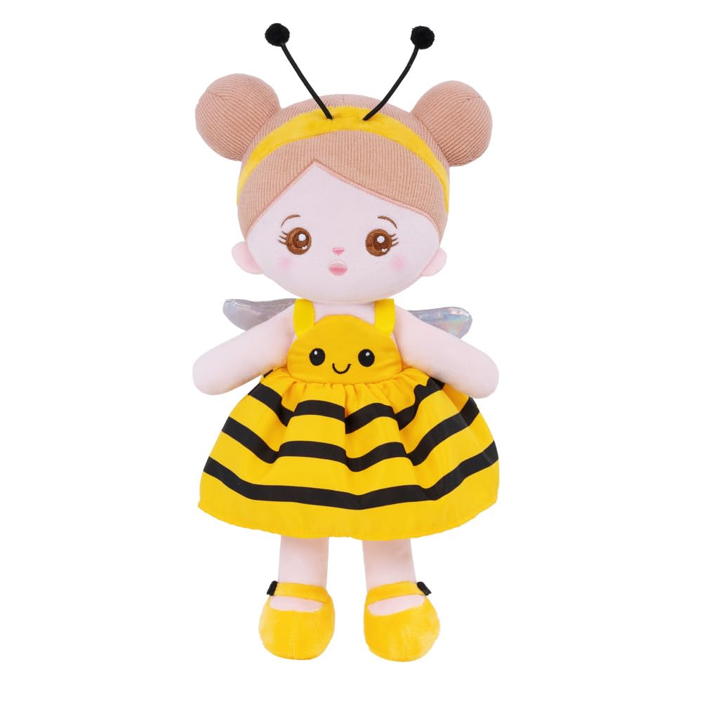 OUOZZZ Soft Baby Doll for Girls, 32cm My First Rag Doll in Cute Bumble Bee Outfit, Plush Cuddly Toy for Toddlers & Infants, Ideal 1st Birthday & Easter Gift, Yellow โ image 1