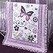 Lambs & Ivy Butterfly Lane Purple/White 5-Piece Nursery Baby Crib Bedding Set