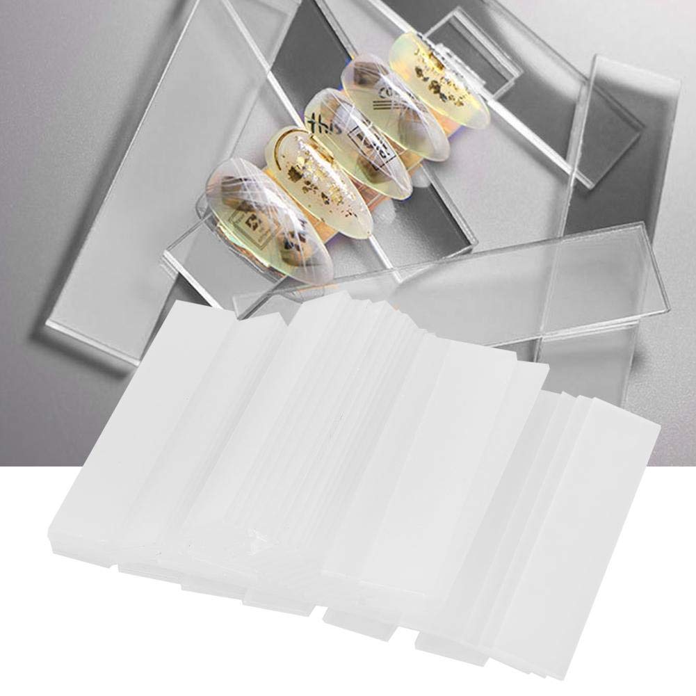 50 PCS Nail Art Color Card False Nail Art Tips Nail Tip Display Strip Nail Display Sticks Display Pointed Tip Transparent Nail Tips Display for Household Nail Salon