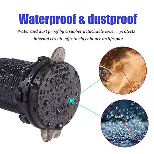 YONHAN Cigarette Lighter Socket 12V Power Outlet Receptacle with Green LED for Car Marine Motorcycle Scooter RV and More, 2-Pack