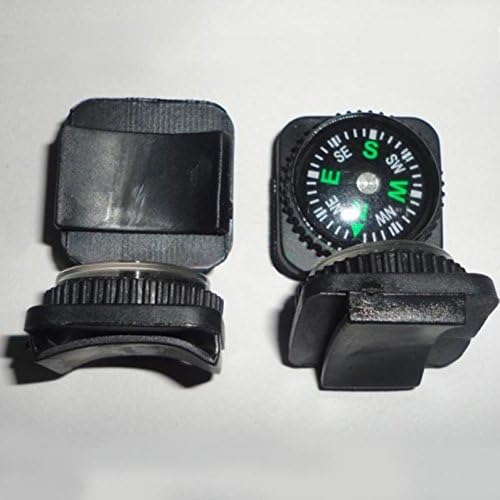 GrandSiri 2 Pack Mini Belt Buckle Bracelet Compass Keychain Travel Emergency Survival Navigation Life Tactical Tip-top Popular Outdoor Hiking Waterproof Whistle Backpack Geometry Map Guide Tools Kits