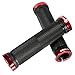 OUTERDO Bicycle Handlebar Grips Double Lock on Locking Aluminum Grips red