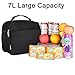 SEEHONOR Insulated Lunch Bag Thermal Durable Reusable Lunch Box Lunch Tote Bag Bento Bag Soft Bag for Women Men Adults Office Work School Picnic Hiking Beach,Black