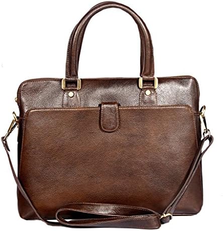 Leather Men's Leather Laptop Bags - Brown