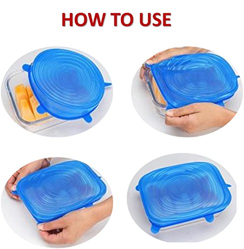 image for FabQuality BUNDLE 15PCS - 13pcs Silicone Stretch Lids and 2 BONUS, Var