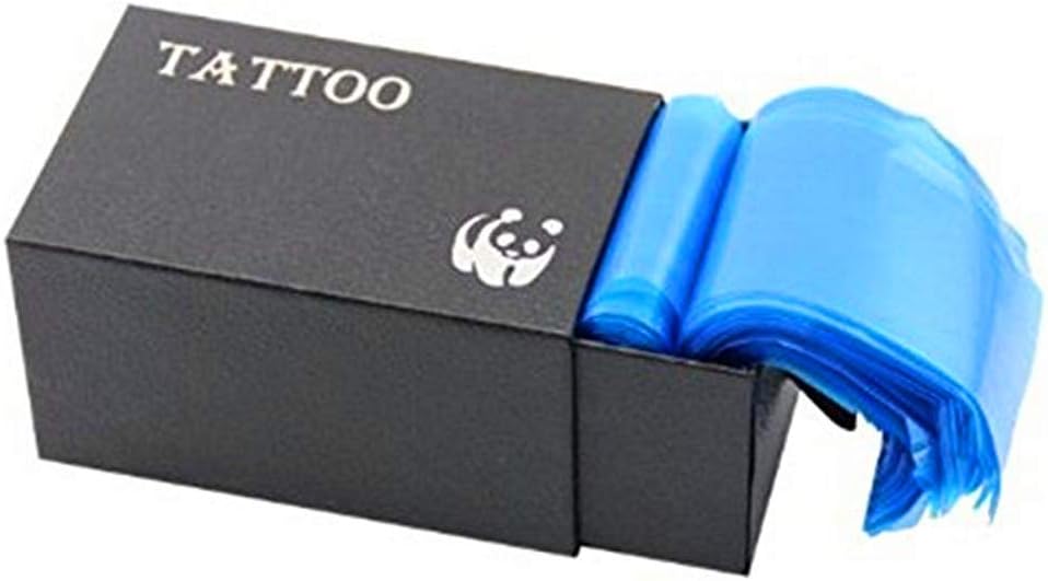 Tattoo Clip Cord Covers Sleeves - Tazay 100pcs/box Disposable Hygiene Safety Tattoo Clip Cord Sleeves Bags Transparent Blue for Tattoo Power Cord Tattoo Machine Gun Accessories Tattoo Supplies