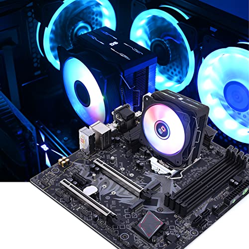 DS 2200RPM PWM CPU Cooling Fans with Black Aluminum CPU Cooler for Mid Full Tower Case, Compatible with Intel LGA 1200 115X 1366, Support ASUS Aura, Mystic Light Control (ARGB Fans, C Series)