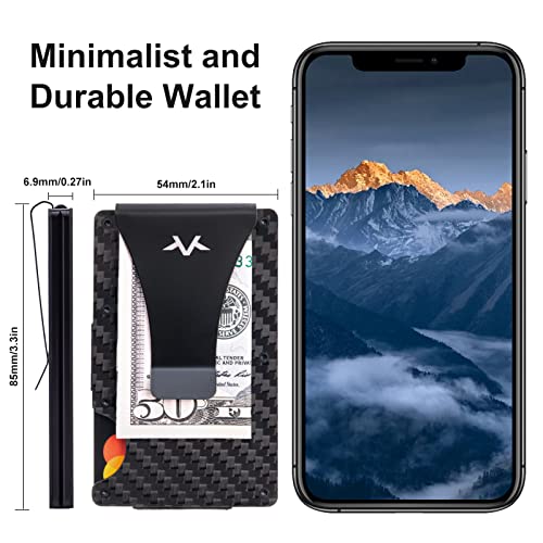 Carbon Fiber Wallet with Airtag Holder Case,Slim Minimalist Wallet for