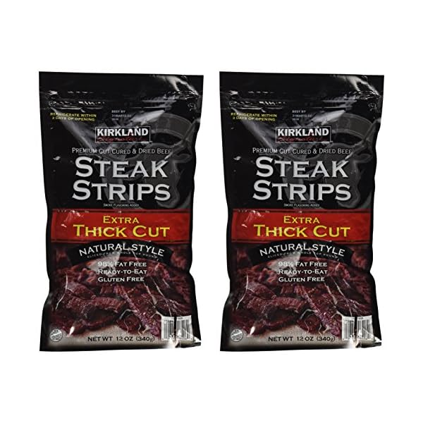 Kirkland Signature Premium Beef Steak Strips Jerky 12 Oz (2PAK