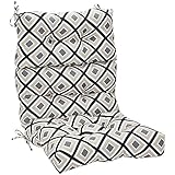 AmazonBasics Tufted Outdoor High Back Patio Chair Cushion- Black Geo