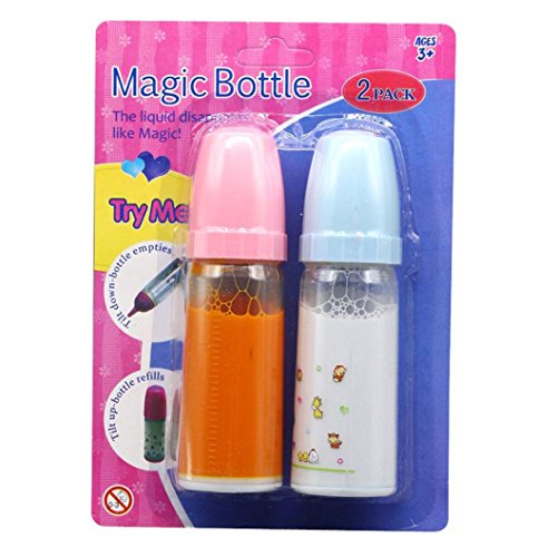 image for Livoty 2 Pcs Bottle Toys, Magic Juice and Milk Bottle Set Baby Dolls A