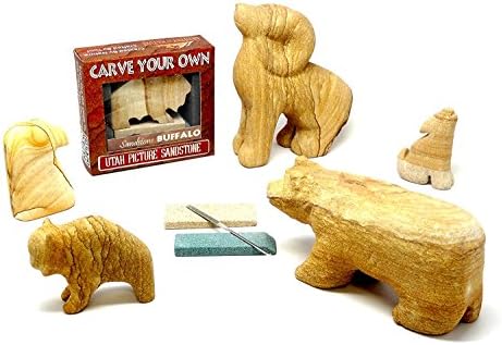 Artistry By Nature Carving Kit – All-inclusive Animal Carving Kit for Kids to Make Sandstone Art (Owl)