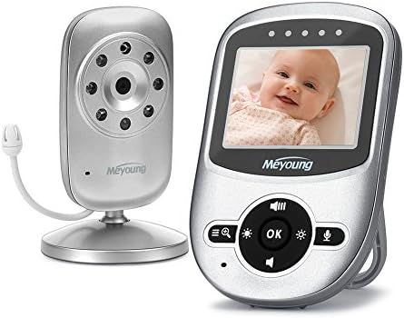 Video Baby Monitor with Camera and Audio [2018 Upgraded], Infrared Night Vision, Two Way Talk Back, ECO Power-saving Mode,Temperature Monitoring, Lullabies, Long Range and Long Battery Life (Silver)