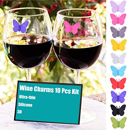 Wine Glass Markers Set Of 10 Silicone Drink Glass Charms Wine Charm 