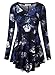 BAISHENGGT Women's Loose Fit Flared Tunic Top Large T06 Dark Blue