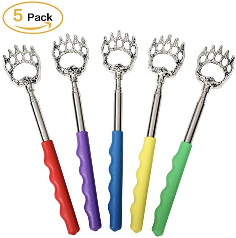 Senhomtog Back Scratcher,Extendable Telescopic Bear Claw Back Itching Massager Scalp Massager Portable Self Hand Massage Tool [5 Pack]