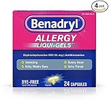 Benadryl Allergy Liqui-Gels Dye-Free - 24 ct, Pack of 4