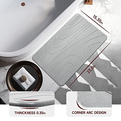 FLXKAODU Stone Bath Mat, Diatomaceous Earth Bath Mat Stone, NonSlip Super Absorbent Quick
