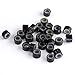 CCbeauty 500PCS 5mm Silicone Lined Micro Rings Links Beads for Hair Extensions,Black