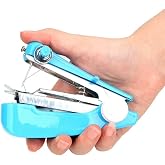 ZGLUZP Blue Mini Handheld Sewing Machine, Portable Manual Sewer, Perfect for Needlework Projects On-The-Go