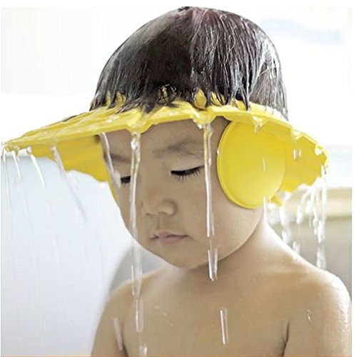 URToys 3pcs Soft Adjustable Shampoo Bath Bathing Shower Cap Hat Wash Hair Shield Hat for Baby Kids Children Hair Cutting protect - Thumbnail 6