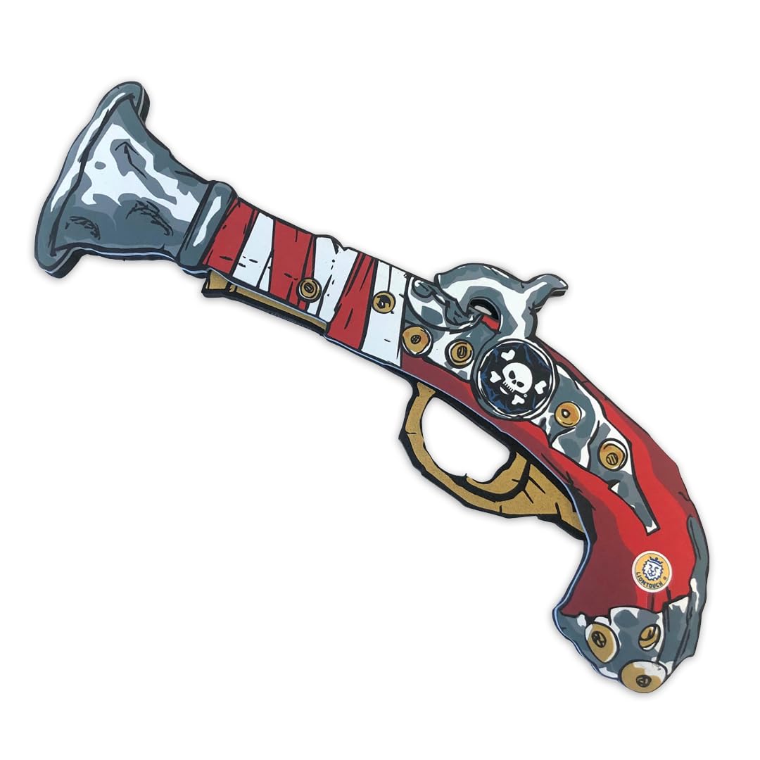 Liontouch Pirate Pistol - Captain Red Stripe | Pretend Play Foam Toy For Children And Toddlers with Skull Motive | Ideal Accessory For Dress Up & Costumes for Sailing the Caribbeans