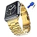 HUANLONG Solid Stainless Steel Band Compatible with Apple Watch 49mm 46mm 45mm 44mm 42mm 41mm 40mm 38mm, Metal Strap for iWatch Series Ultra/Ultra2/10/9/8/7/6/5/4/3/2/1 SE Women and Men(42mm/44mm/45mm/46mm/49mm Gold)