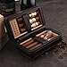 Galiner Cigar Humidor Travel leather Case Cedar Wood Portable Cigar Box Removable Cedar Tray Black Gift Box