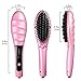Priksia Hair Straightener Brush Ceramic Heating Hair Straightening Irons brush Anti Scald, Static, Detangling and Silky Straight . (Pink)