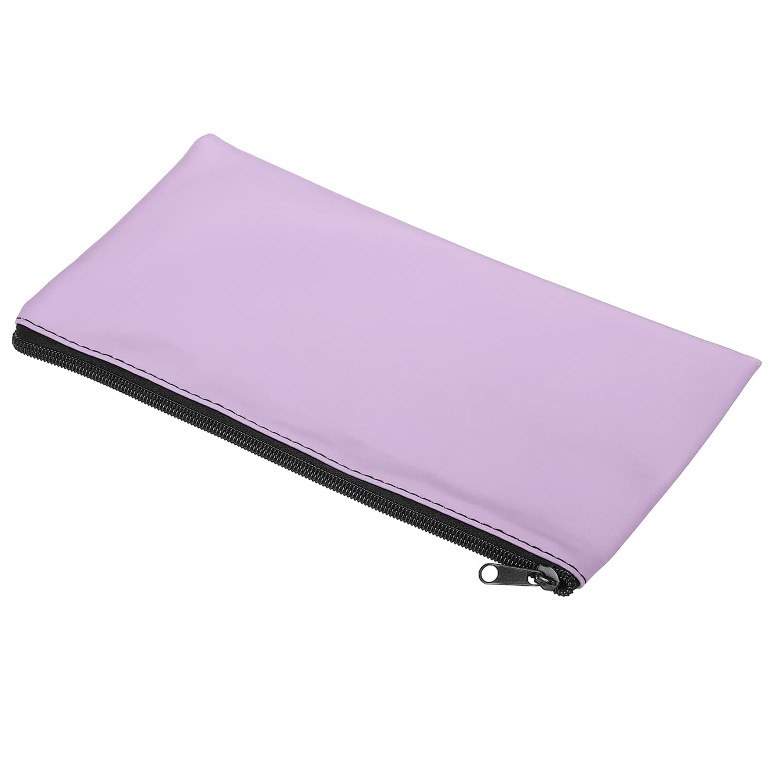 PATIKIL Waterproof Zipper Bag, Leatherette Small Compact Bills Bank Deposit Cash Storage Pouch for Office, Purple