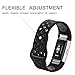 For Fitbit Charge 2 Bands Hanlesi Soft Silicone Breathable Fashion Sport Strap Band for Fit bit Charge2 HR Replacement Original Accessory Black Gray Wristband with hole for Girl Boy