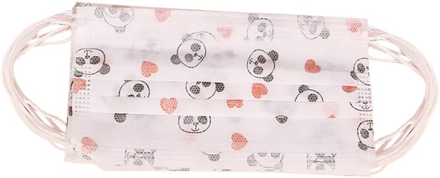 10Pcs Disposable Printed Earloop Dust Protective Face Mask for Kids Children Women Lady, Dust Mask Filtration Exhaust Gas Pollen Allergy PM2.5 Air Filter Mask for Outdoor Activities (F)