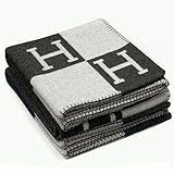 Initial Letter H Cashmere Knitted Throw Blanket for Couch/Chair/Love Seat/Car Camping Blanket Shawl 55