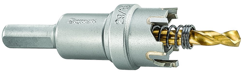 Starrett Tungsten Carbide Tipped Hole Saw, SM23 Sheet Metal Cutter With Arbor & Pilot Drill Bit