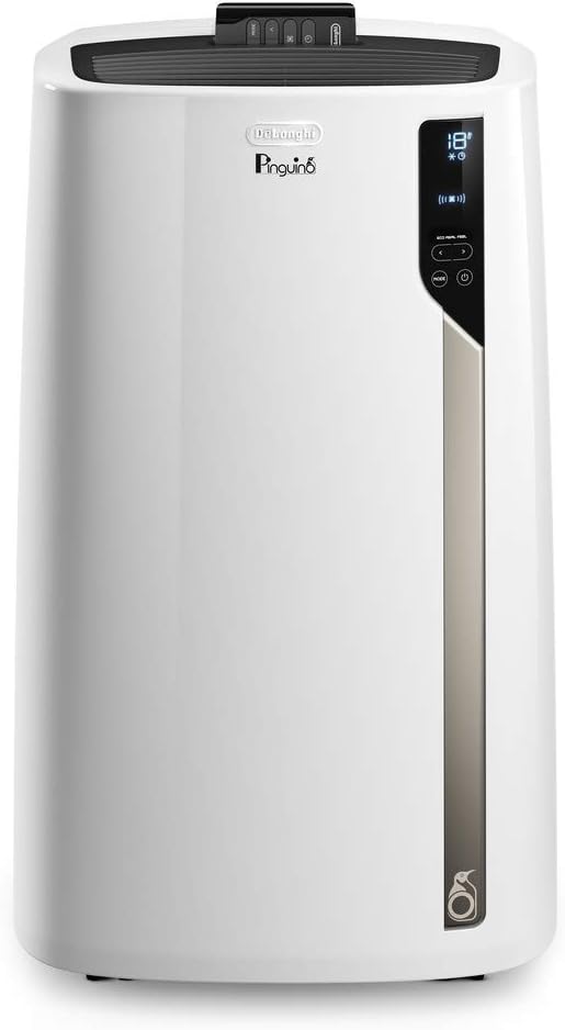 De'Longhi Pinguino PAC EL98 ECO RealFeel mobiles Klimagerät mit Abluftschlauch, Klimaanlage für Räume bis 95 m³, Luftentfeuchter, Ventilationsfunktion, 24h-Timer, weiß