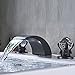 Senlesen Oil Rubbed Bronze Waterfall Spout Bathroom Widespread Sink Vanity Mixer Tap Faucet with Led Light
