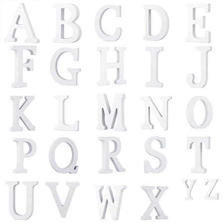 Weiße Holzbuchstaben A-Z Wörter für Hochzeitsgeschenk Dekoration