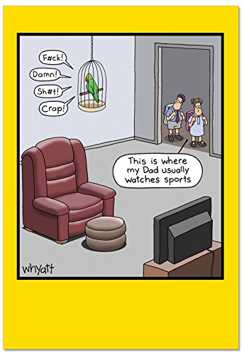 Sports Parrot Birthday Humor Paper Card: Funny Birthday Greeting Card, with Envelope. C2660BDG
