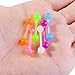 BodyJ4You 6PC Nipple Bars Tongue Barbell Glow In Dark 14G Multicolor Bioflex Set Body Piercing Rings