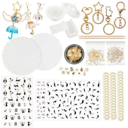 FUNSHOWCASE 3D Umbrella Resin Pendant Charm Silicone Mold Set, 263 Jewelry Casting Kits, DIY Epoxy Earrings Necklace Keychain Decorations