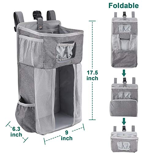 ECOADE Organizador De Pañales De Madera, Organizador Giratorio De 360 Grados Con Divisores Extraíbles, Organizador De Pañales Para Guardería