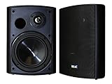 Bluetooth 6.50" Indoor/Outdoor Weatherproof Patio Speakers, Wireless Outdoor Speakers (Black- pair),by Sound Appeal