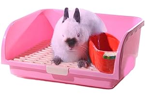 Super Large Rabbit Litter Box, Small Animal Restroom Square Rabbit Litter Toilet Chinchilla Potty Trainer Guinea Pig Litter T