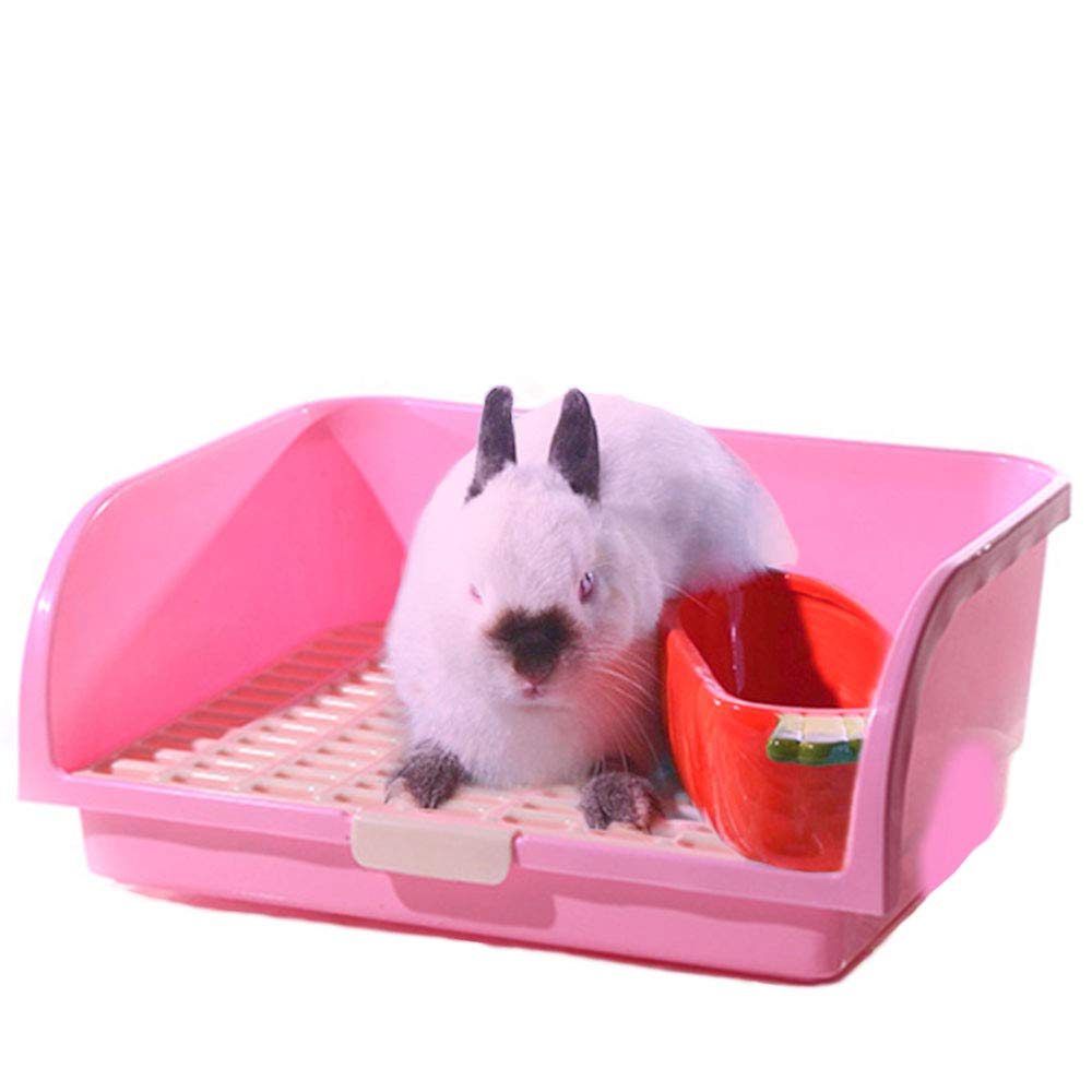 Super Large Rabbit Litter Box, Small Animal Restroom Square Rabbit Toilet Chinchilla Potty Trainer Guinea Pig Litter Tray for Mink Squirrel Weasel