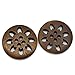 HOUSWEETY 50PCs Wood Buttons Sewing Snowflake Carved 4 Holes Brown 25mm Dia.(1