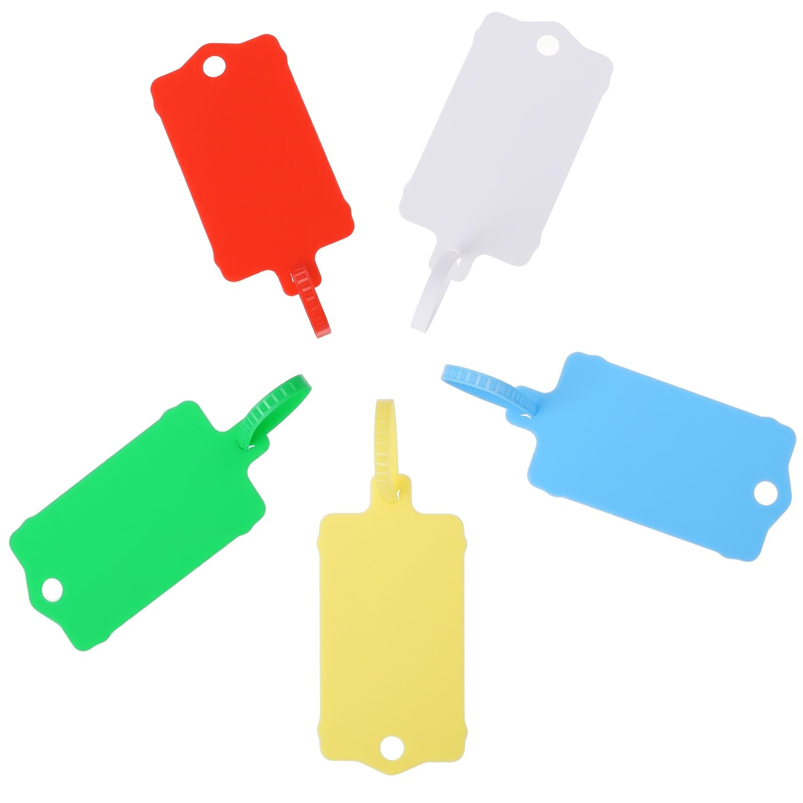 Photo 1 of 200 PCS Plastic Shipping Tags,1.46" x 2.48", Waterproof Labels Writable Hanging Tag with Sealing Strap,Shipping Cable Tie Label Tags for Keys Luggage Logistic Retail Inventory, Multicolored