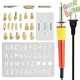 Tektree Wood Burning Kit with Case and Tool Stand, Full set 21 Pcs Assorted Wood Burning/Carving/Embossing & Soldering Tips 30-Watt