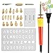 Tektree Wood and Leather Pyrography Pen Kit with Case and Tool Stand, Full Set 21 Pcs Assorted Wood Burning Carving Embossing Soldering Tips 30-Watt