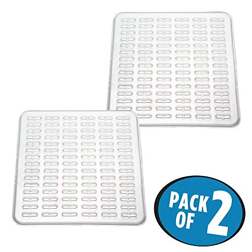 mDesign Modern Kitchen Sink Dish Drying Mat/Grid Soft Plastic Sink