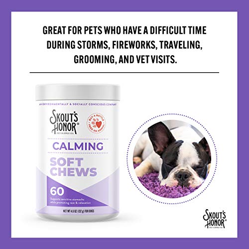 SKOUT'S HONOR Calming Soft Chew Supplement 60 Capsules for Dogs